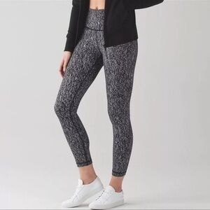 Lululemon High Times Pant Luon Suited Jacquard Black and White Size 8